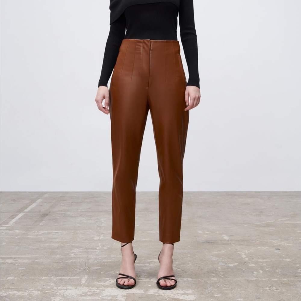 ZARA faux leather pants